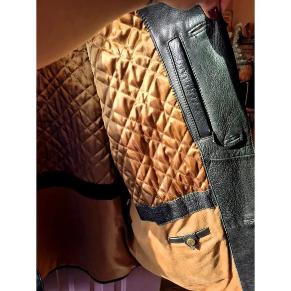 Andrew Marc New York mens‎  black leather insulated coat size XL heavy well made - Picture 4 of 7